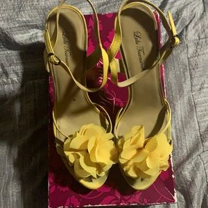 Lulu Townsend Yellow Heeled Sandals